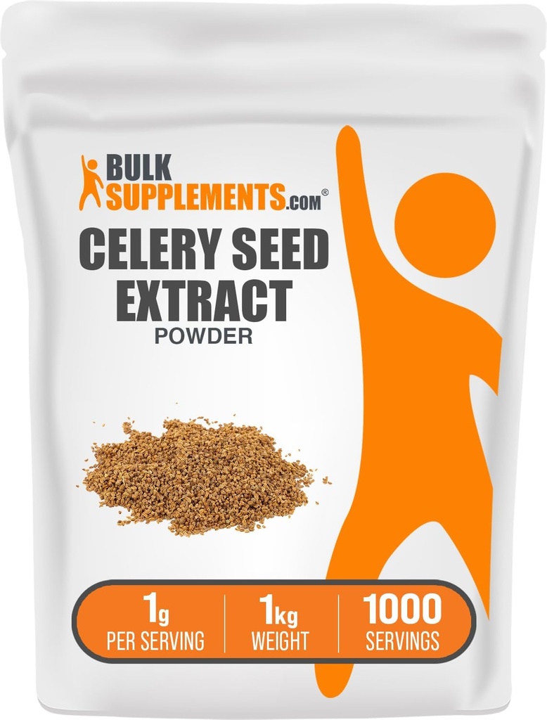 BulkSupplements.com Cellery Seed Extract pulver - Celery Seed Supplement, Herbal Supplement - Vegan & Glutenfri, 1g per servering, 1kg (2,2 lbs) (Pack of 1)