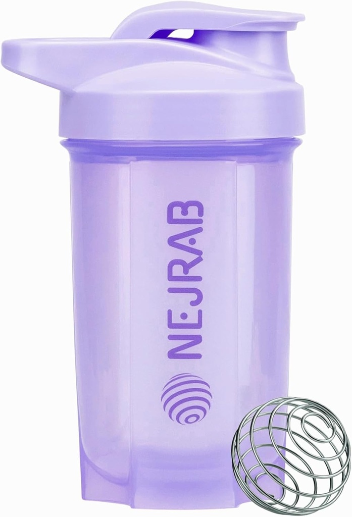 חלבון Shaker Bottle - Perfect forקפה, אבקת חלבון - 16 Oz - for Gym with Mixer ball - Shaker Cups for Protein Shakes (Purpel)