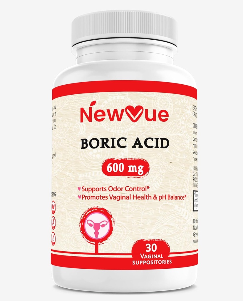 Boric Acid Vaginal Suppositories - ABD'de% 100 Saf - Intimate Health Support (30 Count)