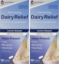 Guardian Dairy Relief Fast Acting Lactase, 360 Caplts, 9000 FCC Maximum Strength, Лактоза нетолерантни хапчета, Lactase Enzyme Допълнение (360 CT)