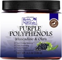 Reddy Naturals Purple Polyphenols Antioxidant Superfood Powder Drink Mix | Muscadine Grape Extract with Resveratrol, Ellagic Acid, Anthocyanins, Acacia Gum Fiber & Okra Non-GMO - 30 Servings