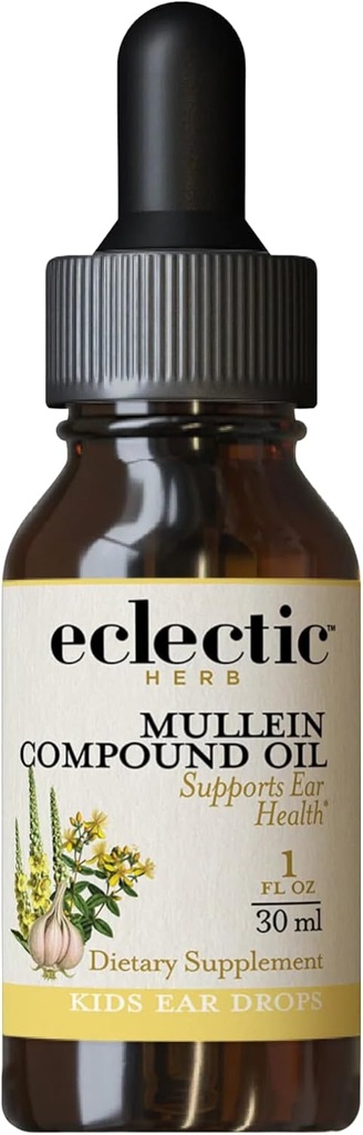 Eclectic Herb - Mullein Compound Oil Kids | 귀 건강 지원 | 비 GMO, 글루텐 프리(1 fl oz | 30 ml)
