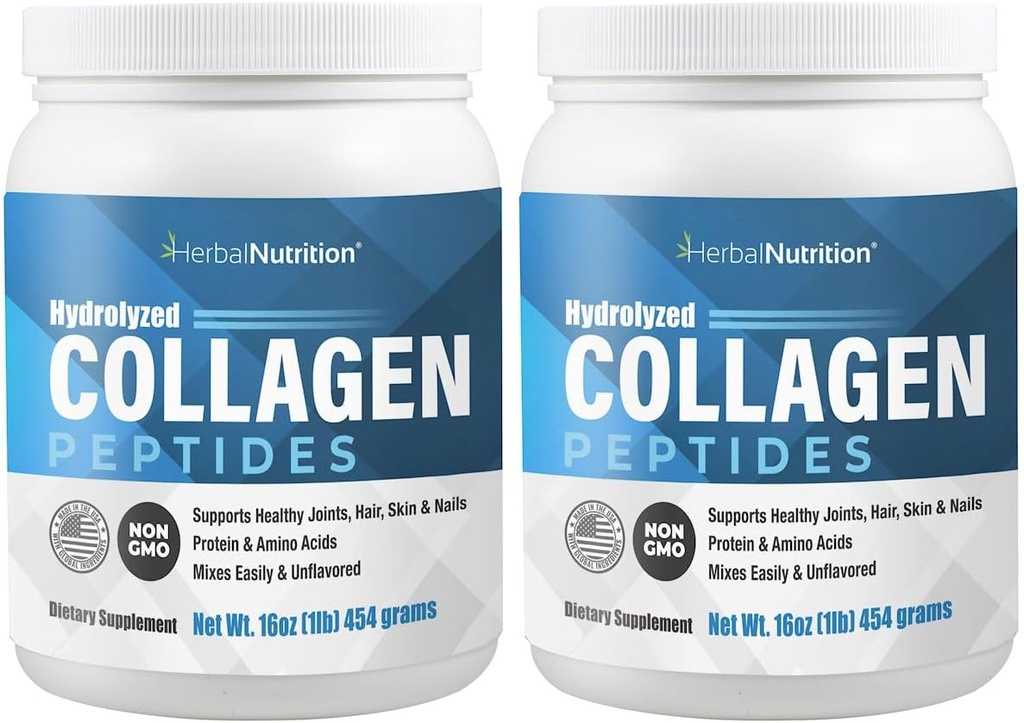 Collagen Peptides 水解蛋白是皮毛钉和联合保健、Keto、Paleo友好、非GMO、Gluten Free、45个服务、2个集装箱的重要蛋白质