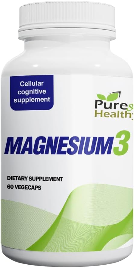 Magnésium pur et sain3 300mg de glycinate de magnésium, de malate et de citrate pour les muscles, les nerfs, le stress et l'énergie
