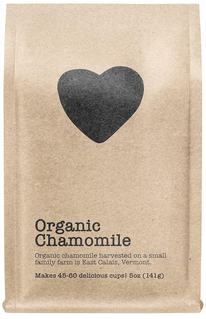 Chamomile, 45-60 phục vụ, Eco-Conscious Zip Pouch, Caffeine Free, tinh khiết trà lá cây ở Mỹ, 5 Ounce (Medium)