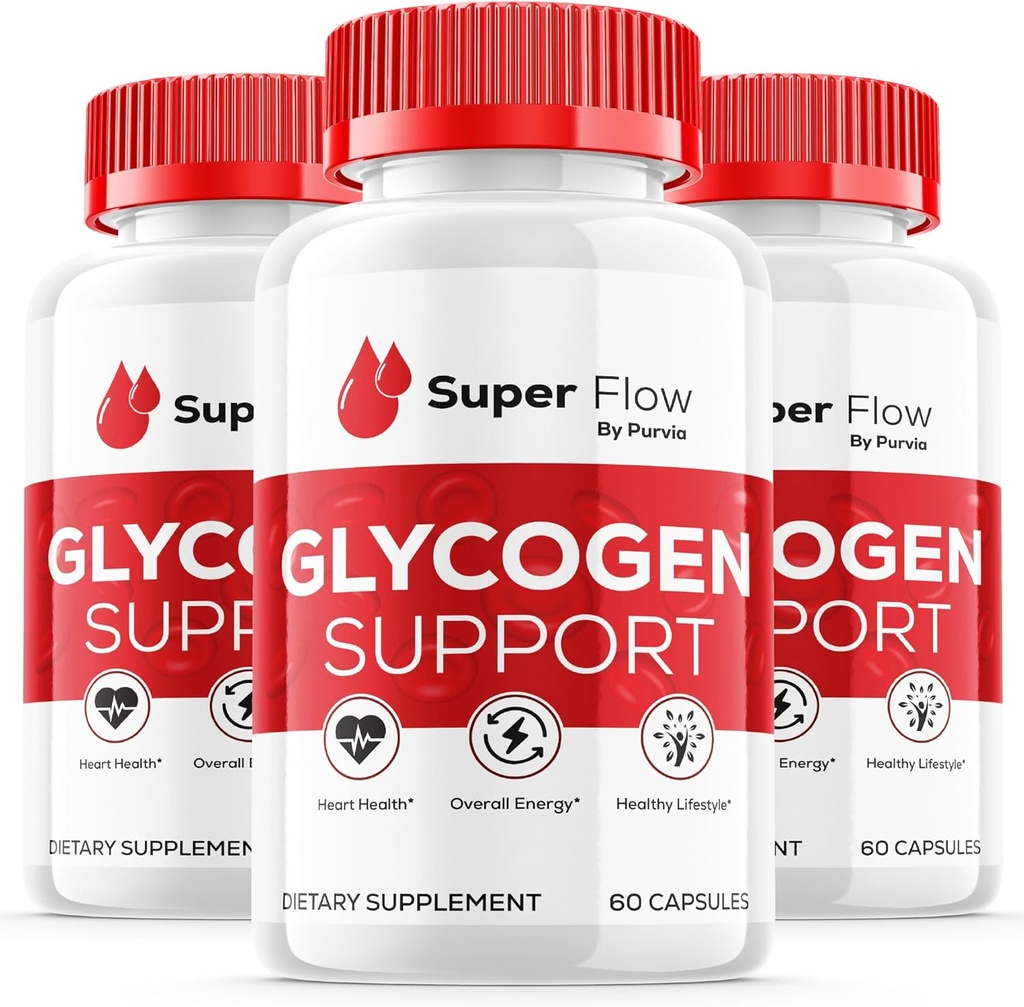 (3 Pack) Super Flow Glükogeeni Optimizer, Superflow Glükogeeni tugi, Super Flow Optimizer Super Flow Optimizer Vitamiinilisandi üldine heaolutoetus Super Flow Maksimaalne tugevus (180 kapslit)