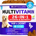 Dog Multivitamin Chewable with Glucosamine 26 in 1 - Dog Vitamins and Supplements - Senior & Puppy Multivitamin for Dogs - Pet Joint Support Health - Immunity, Mobility, Gut Skin - 120 Chews