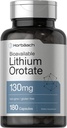 Horbäach Lithium Orotate 130mg | 180 Kapseln | Non-GMO, Gluten Free | 5mg Bioverfügbares Elemental Lithium