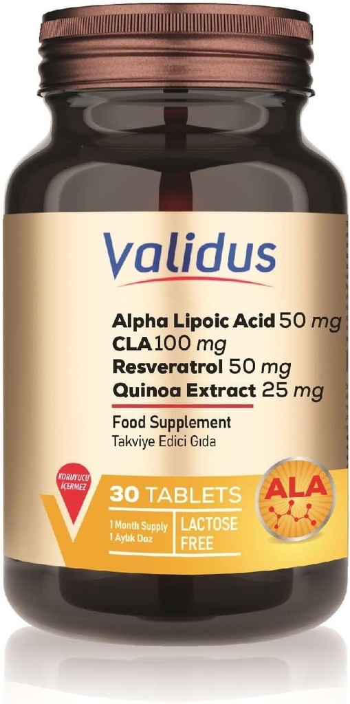 VALIDUS Alfa Lipoic Acid + CLA + Resveratrol 30 Tabletten