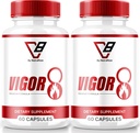 NutraRize (2 Pack) Vigor 8 for Men, Vigor 8 Pills Male Enhancing Formula, Vigor Eight Supplement Capsules Test Boost, Vigor8 Stamina Booster Reviews Horny Goat Weed Tongkat Ali (120 kapsulak)