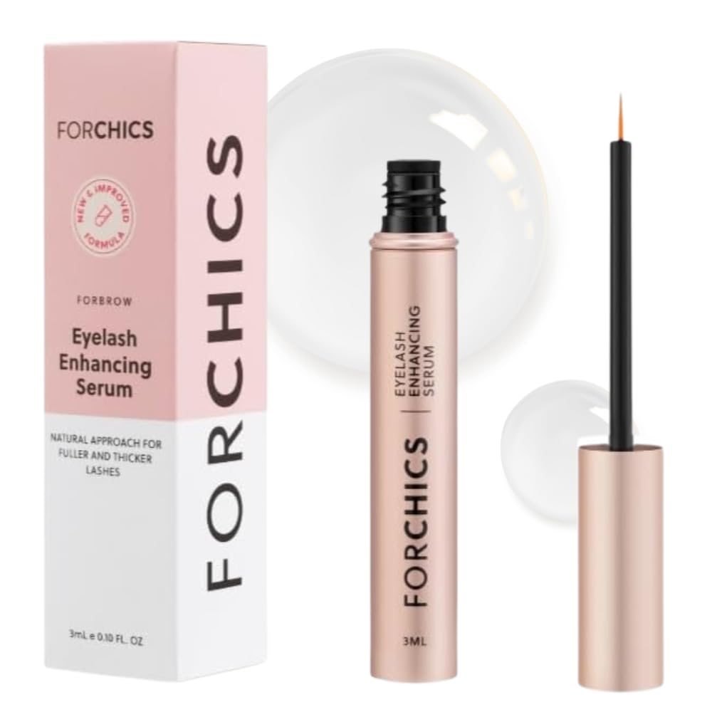 ForChics 2 in 1 Lash and Brow Growth Serum - Hormona-free Enhancer Thicker, Longer Lashes eta Brows 2 astean - Organikoa, Vegan eta Gentle