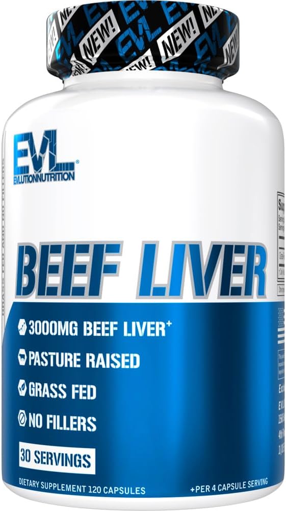 Evilution Gras Federal Beefr Capsules - Pasteure elevat Desiccat 3000mg - suplementari per l'Energia Imunity i el suport en directe - It Rich Beef, Orgue suplementari per a homes i dones (30 Servings)