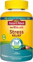 Nature Made Wellblends Stress Relief Gummies, L theanine 200mg om stress te verminderen, met GABA 100mg, Dezelfde dag Stress Ondersteuning, 40 aardbeien smaak Gummies
