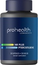 ProHealth NR + Pterostilbene. Fördert Langlebigkeit, Energie und gesundes Altern. Schützt Herz + Gehirngesundheit. Unterstützt Cellular Repair. 250mg Niagen Nicotinamid Riboside + 40mg Pterostilbene, 30 Caps