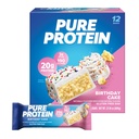 Pure Protein Birthday Cake Protein Bars – 20g Protein, 3g Sugar, 190 Calories (12 count) Low Sugar* High Protein Snack - Gluten Free - Perfect for a Healthy Snack