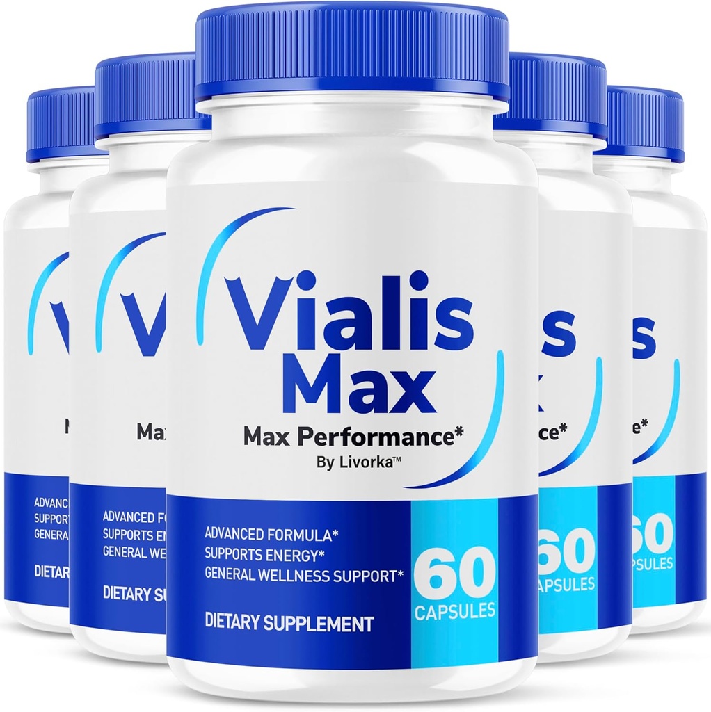 Vialis Max tabletes vīriešiem - Oficiālais Vialis Max Premium vīriešu atbalsta formula ātrai enerģijas, izturības un veiktspējas, VialisMax kapsulas Advanced Formula, 300 kapsulas 5 mēnešiem