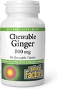 Factores naturais Chewable Ginger 500Mg, 90 CT