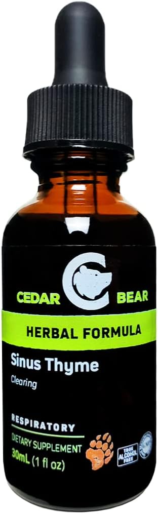 Cedar Bear Sinus Thyme trợ giúp chất lỏng Herbal, hỗ trợ hàm rõ ràng trong The Sinuses và Emmune jaws 1 hz / 30 ml