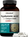 NatureBell Hyaluronic Acid Supplements 2,000 mg 240 Cápsulas, com Colágeno Bovinos HSH e Hidrolisados – 3 em 1 Suporte para Hidratação da Pele, Lubrificação Conjunta, Cabelo e Saúde dos Olhos