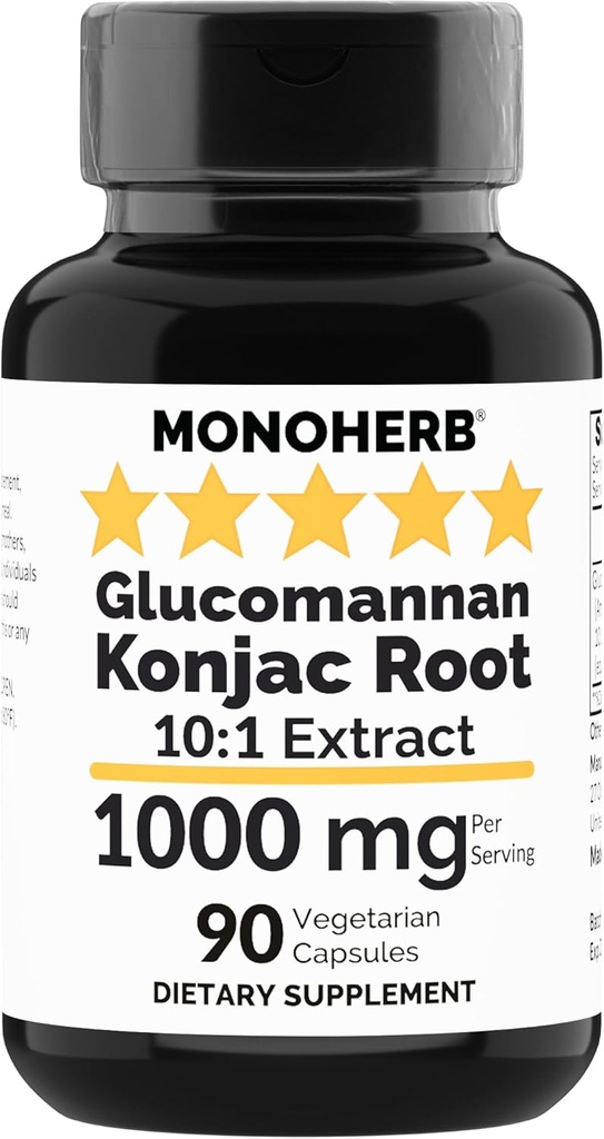 MONOHERB Amorphophallus konjac Radix Extract Glucomannan 1000 mg - 90 Vegetarian Capsules