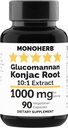 MONOHERB Amorphophallus konjac Radix Extract Glucomannan 1000 mg - 90 taimekapslit