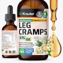 BIO KRAUTER Leg Cramps Tincture med Quinine - Ginger & Chamomile Liquid Extracts för Leg Cramps - Natural Alcohol & Sugar Free Formula - Vegan Drops 2 Fl.Oz.