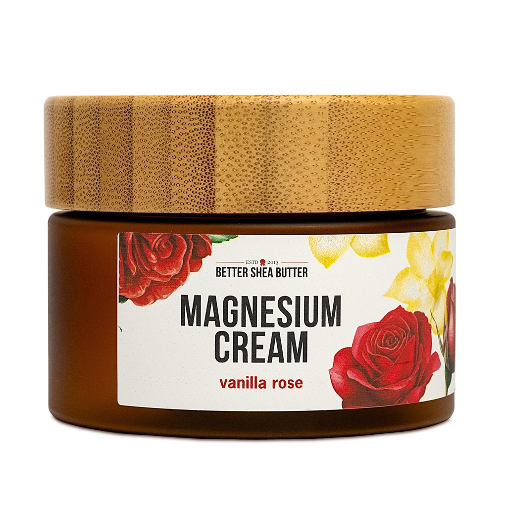 Better Shea Butter Magnesium Lotion for Women | Vanilla Rose | For Pregnancy, Kids & Babies | Relieves Muscle Tension & Leg Cramps | Organic & Natural Ingredients