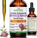 Liver Cleanse Detox & Reparación Liquid Drops - 2000mg Milk Thistle, Dandelion Root, Artichoke, Silymarin Extract, e Turmeric Herbs - Vegan, Non-GMO - 2 Fl Oz (60ml) Bottle