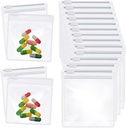 Zonon Pill Pouch poser Zippered Reusable Pill Baggies Clear Plastic Bags Selvforsegling Reisemedisin Organizer Oppbevaring med Slidlås for Cod Liver Oil, og små elementer(12 stykker)
