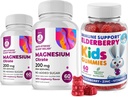 Elderberry Gummies for Kids and Magnesium 200 mg Gummies Sugar- Free - Zdravý imunitní systém Booster and Health Support with Elderberry Extract with Magnesium Clime Chews for Kids & Dospělí Sugar- Free