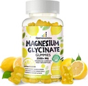Magnesium Glycatate Gummmies 2500mg - Sweary Free Magnesium popassium Supplement with viron D, B6, CoQ10 for Cyumd & leepd & mommies - 90 เลมอน กัสมีส์