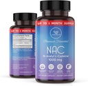 Suplimentul NAC N-Acetyl Cysteine 1000 mg, Aminoacid, Antioxidant natural, Suport pentru ficat, Plămân, Sistem imunitar, Fertilitate 