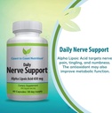 Nerve Support - Advanced Nerve Relief con Alpha Lipoic Acid 650 mg - Vitamine di Nerve per la Facilità di Mani, Gambe e Pollici - 60 capsule / 30 giorni di alimentazione