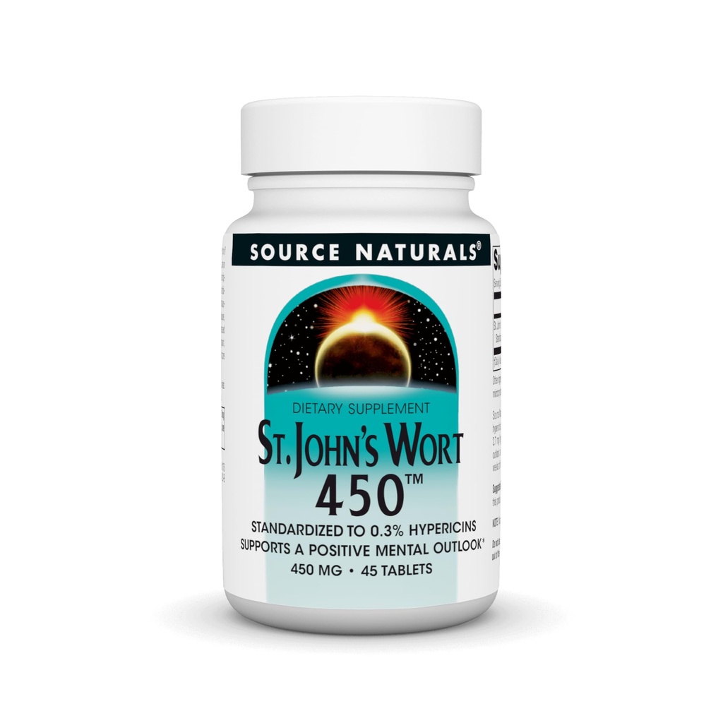 Source Naturals St. John's Wort, 450 mg - 45 Tablets | Supports a Positive Mental Outlook*