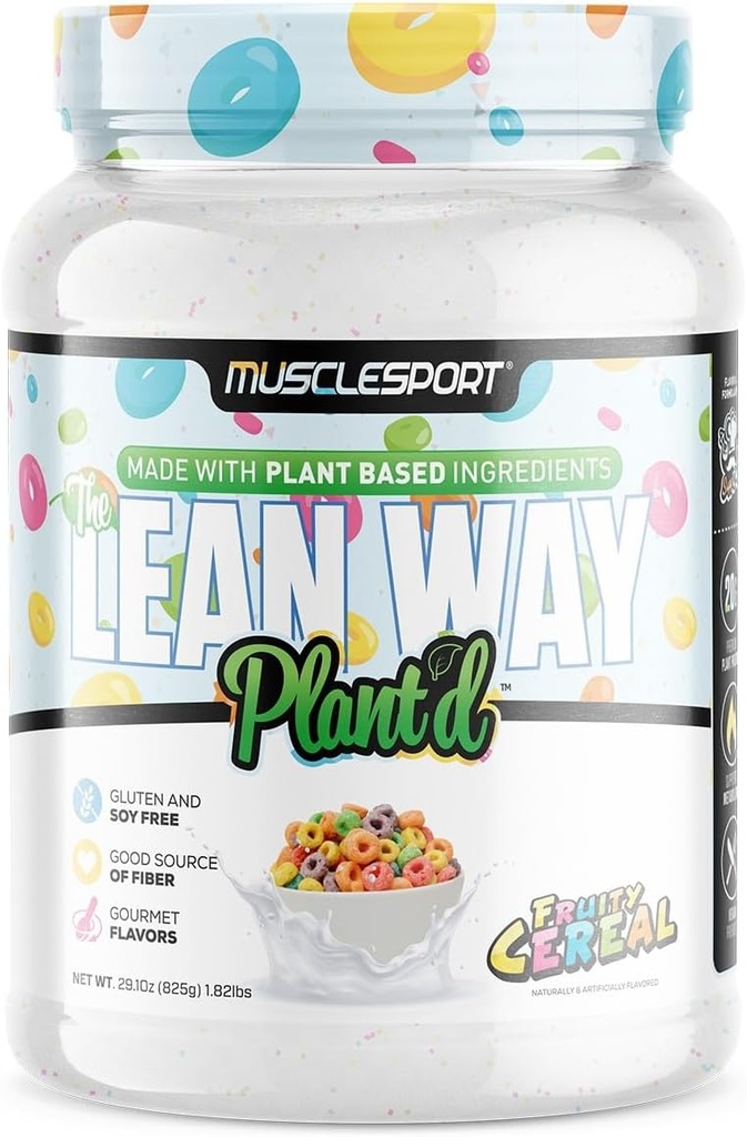 Musclesport Lean Way Plant Protein - Pea Protein a Brown Rice Protein Blend, s přidanými CLA, MCT a L- karnitin - 20 Služeb (Ovocné cereálie)