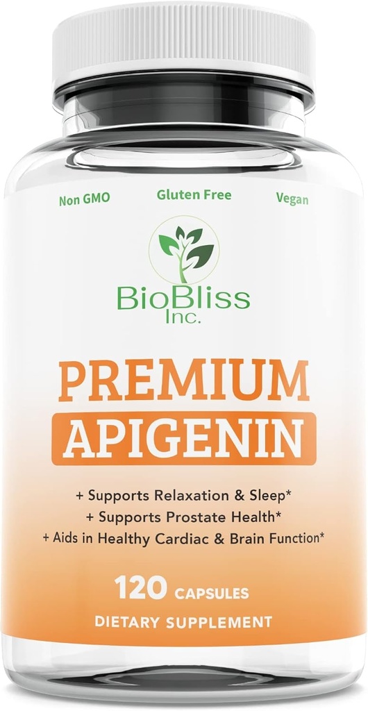 Apigenin Supplement- 50mg 120 Caps, 4 měsíce Suppy- Potent Bioflavonoid & Antioxidant. * Spánková pomůcka pro relaxaci, Prostate Health & More * Non- GMO-gluten Free- Vegan