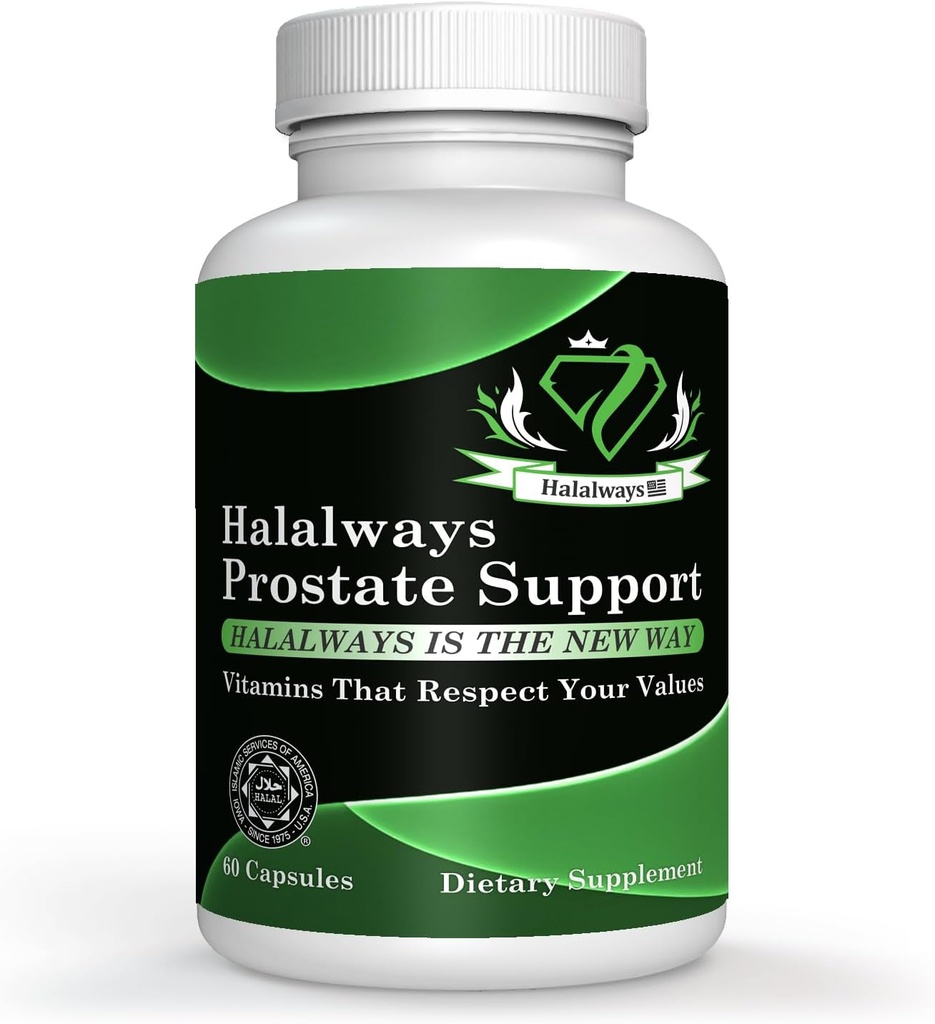 Halalways Prostate Supplement Halal Certified (Saw Palmetto, Plant Sterol Complex, Selenium, Pygeum africanum Bark Powder)