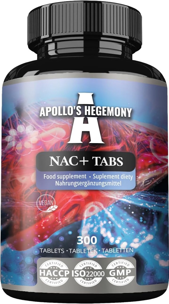 APOLLO's HEGEMONY NAC+ 150 mg - N-Acetyl L-Cysteine and Artichoke Extract, 300 Vegan Tablets, 1200 Servings, Amino Acid Dietary supplement, Supports Detox and Liver Health