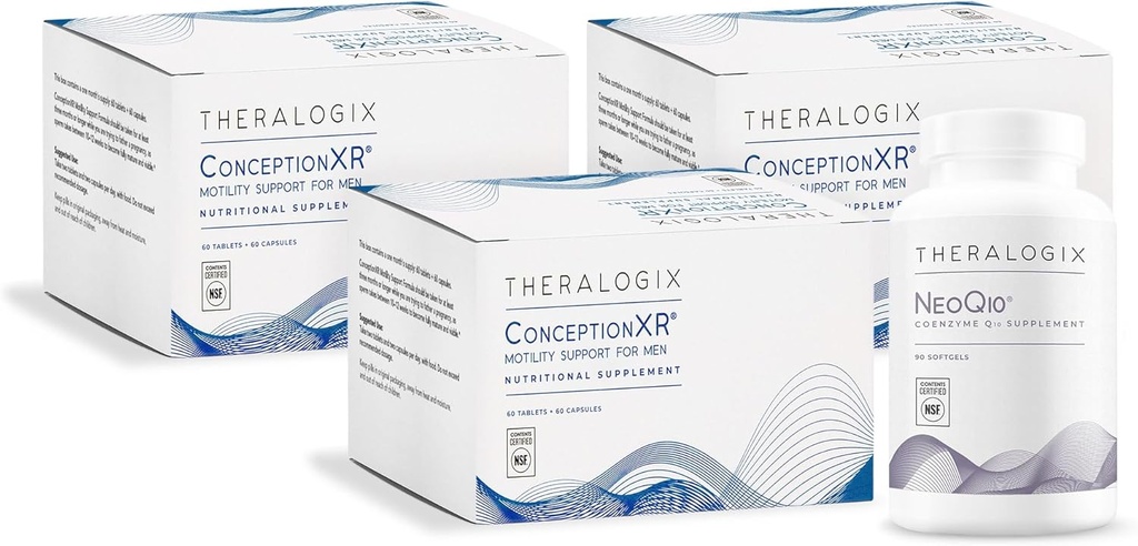 Theralogix ConceptionXR Motility Support Formula + NeoQ10 Bundle, 270 Compte (paquet de 4)