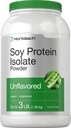 Horbaach Soy Protein Isolate Powder | Vegan & Unflavored | for Smoothies, Shakes, Baking, and Cooking | 3 lb | Vegetarian, Non-GMO, Gluten Free