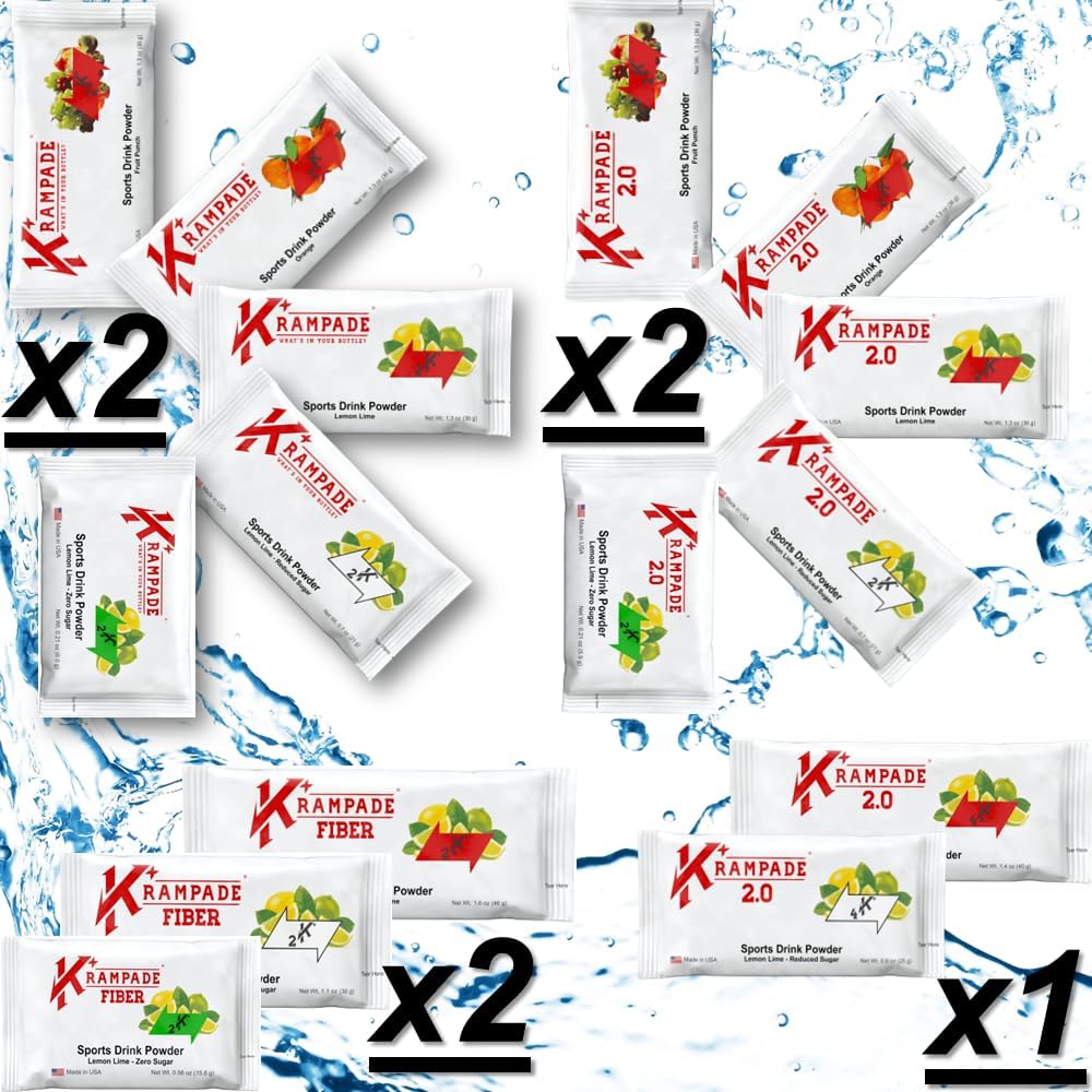 Krampade Electrolytes Powder Potassium supplement - 2000 mg K+, >2X More Than Coconut Water , Cramp Relief and Prevention   Hydration Powder Packets