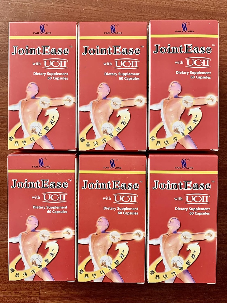 FAR LONG JointEase Ungesättigte Art II Collagen, Glucosamine Hydrochlorid, Chondroitin Sulfat, gemeinsame Nahrungsergänzung 6 Pack