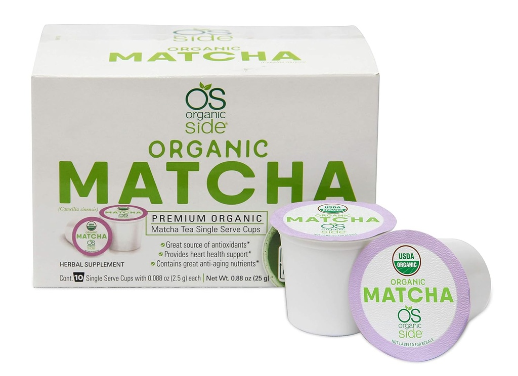 Greenside Detox Kräutertee Single Serve Cups Matcha - Enthält Anti-Aging-Nährstoffe und Antioxidantien - Kräuterkörper-Ergänzungen -Gesamt 20 Tassen (3-Gramm Servieren/Kupfer)