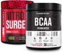 Jacked Factory Nitrosurge Shred Thermogenic Pre-Workout in Blueberry Lemonade & BCAA in Fruit Punch for Body Recomposition, Lihas Building and Recovery
