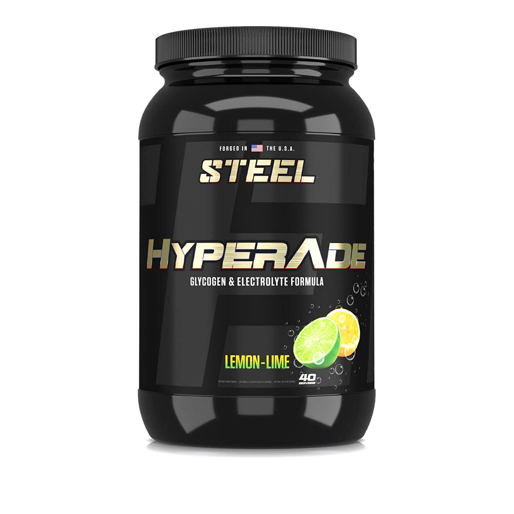 Steel Supplements Hyperade | Advanced Hydration Powder w/Fast Absorbing Electrolytes & Glycogen Formula for Quick Replenishment of Energy & Recovery | Pre/Intra/Post Workout (Lemon-Lime)