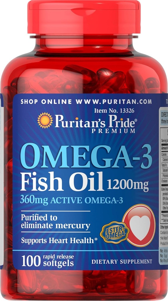 Orgullo Omega-3 aceite de peixe 1200 mg (360 mg Omega-3 activo) - 100 Softgels