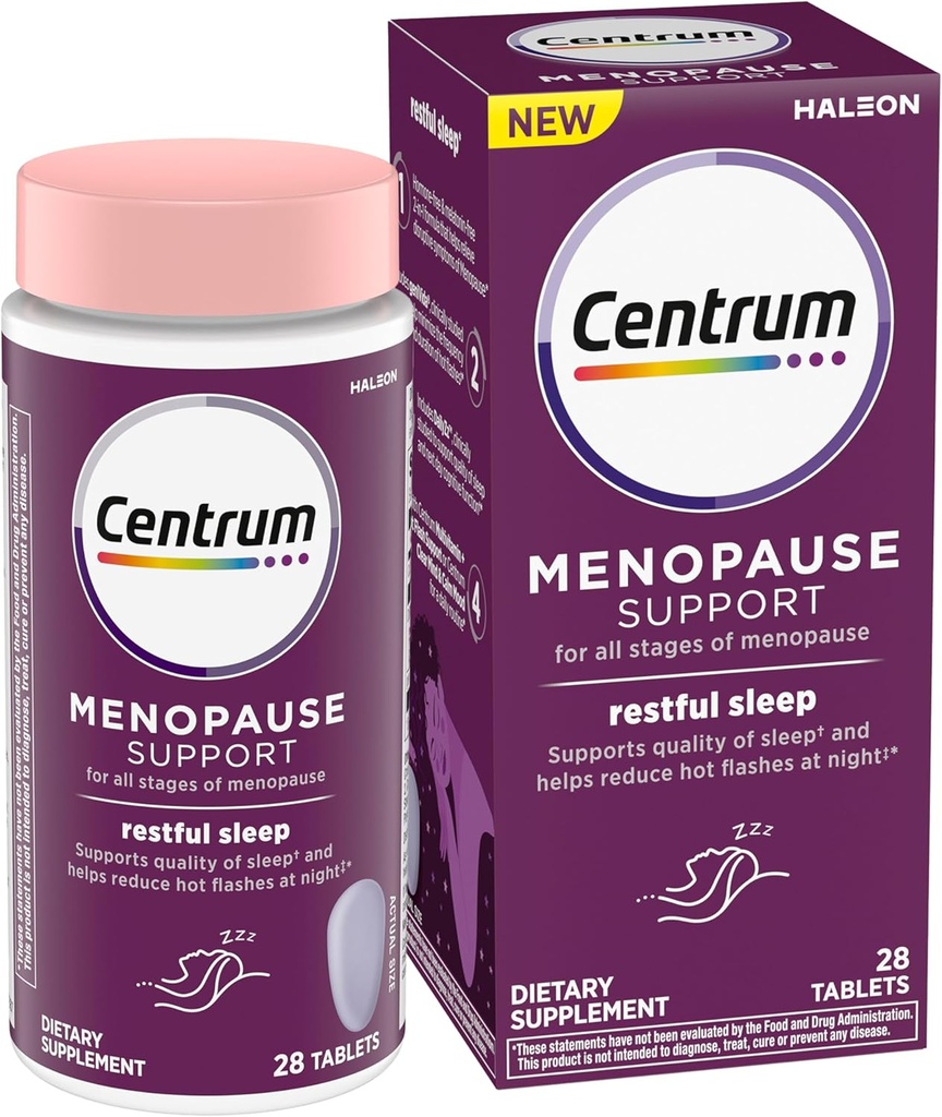 Centrum Restful Sleep Menopauza Support Tablety, Dodatek s Klinicky studoval DailyZz a geniVida, 28 Počet