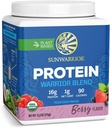 Vegan Protein Powder com BCAA - Proteína de semente de cânhamo orgânico Gluten Free Não-GMO Dairy livre de soja açúcar livre baixo carboidrato planta based Protein Powder - Berry 15 SRV 375 G