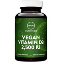 MRM Nutrition Vitamin D3 2,500 IU - For Women & Men - High Potency Pure Cholecalciferol from Lichen, Vegan Calcium Absorption Support for Bone & Immune Health Non‑GMO & Gluten‑Free - 60 Servings